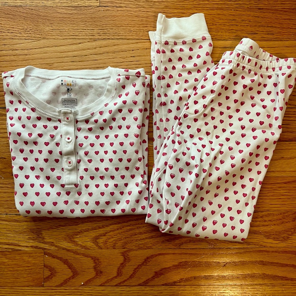 Roller Rabbit Kids Hearts Pajama Set size 10